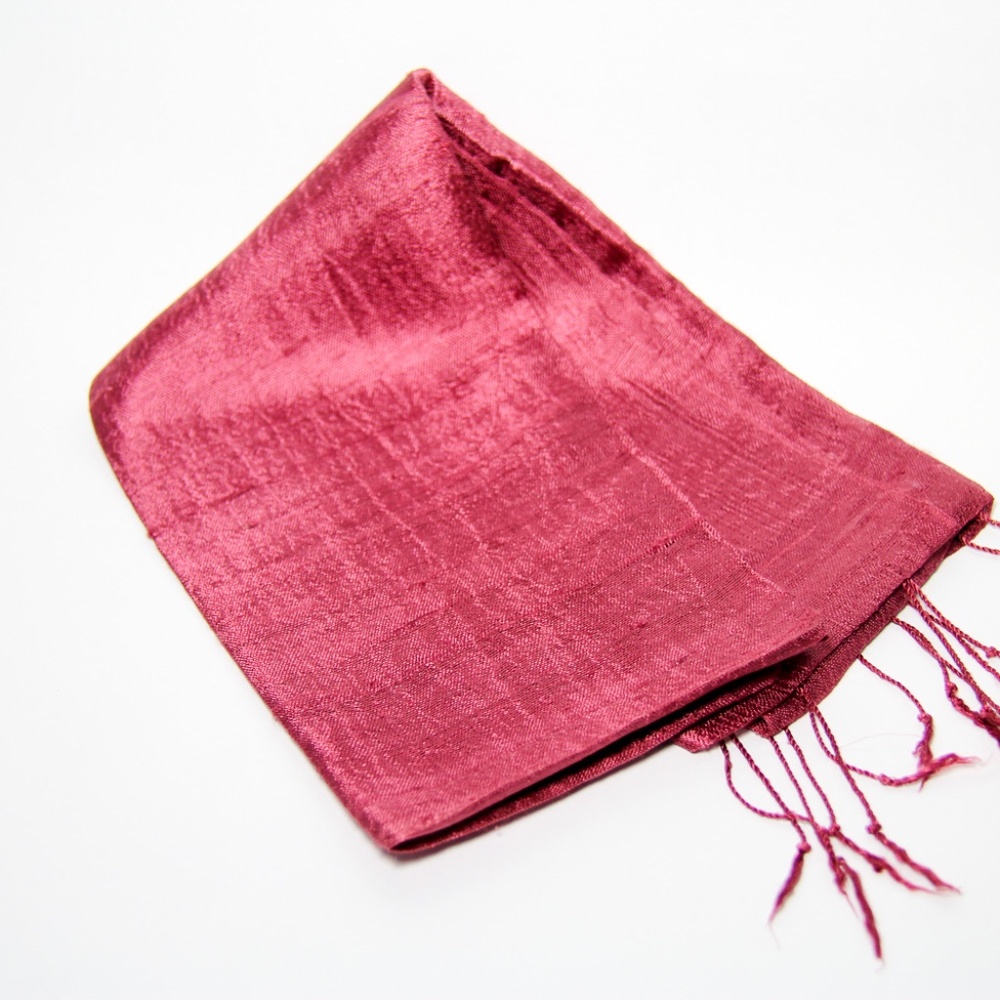 Elegant Silk Scarf Vermillion NWOT